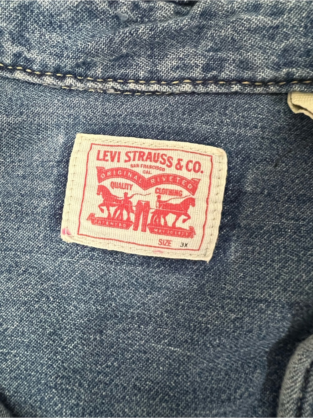 Levi's blue western Classic Indigo Denim Shirt 3X - Picture 7 of 14